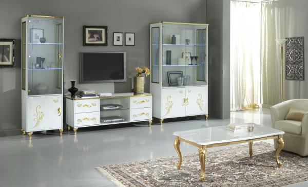 Product photograph of Sofia White Italian 4 Drawer Plasma Tv Stand from Choice Furniture Superstore.